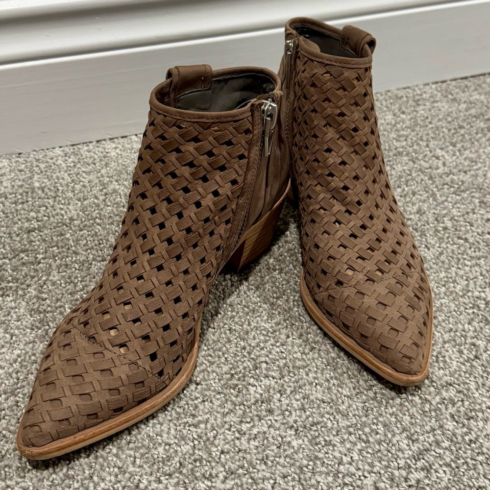 Dolce Vita Tan Woven Ankle Booties